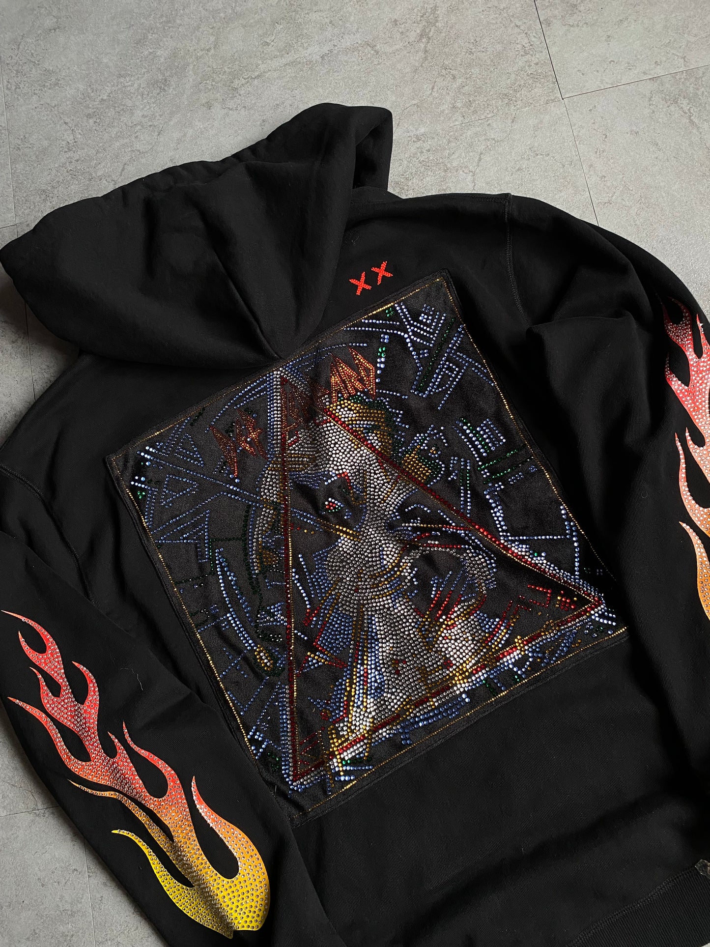 CULT OF INDIVIDUALITY x DEF LEPPARD RHINESTONES HEAVYWEIGHT ZIP HOODIE 💫