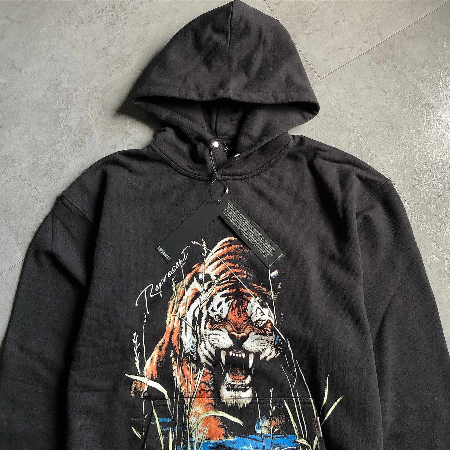 REPRESENT CLO. “WELCOME TO THE JUNGLE” VINTAGE BLACK HOODIE