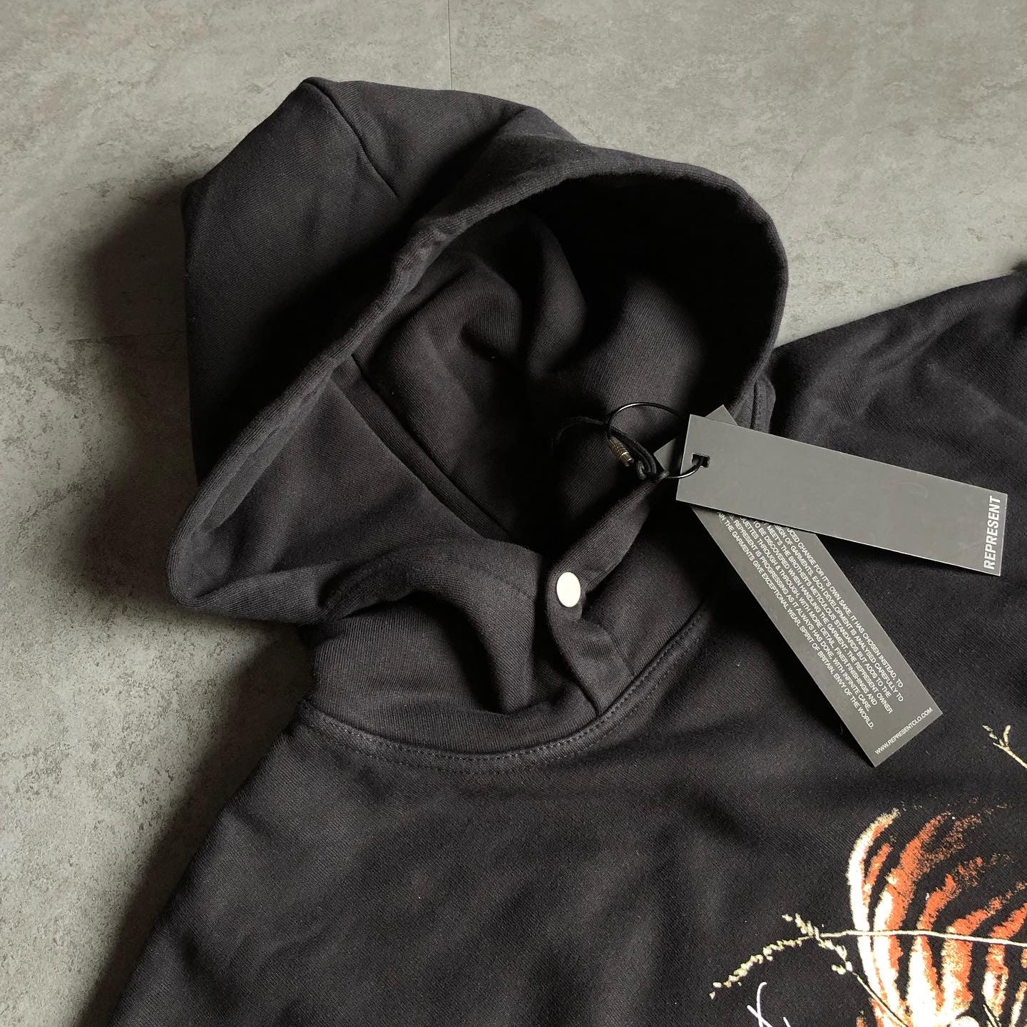 REPRESENT CLO. “WELCOME TO THE JUNGLE” VINTAGE BLACK HOODIE