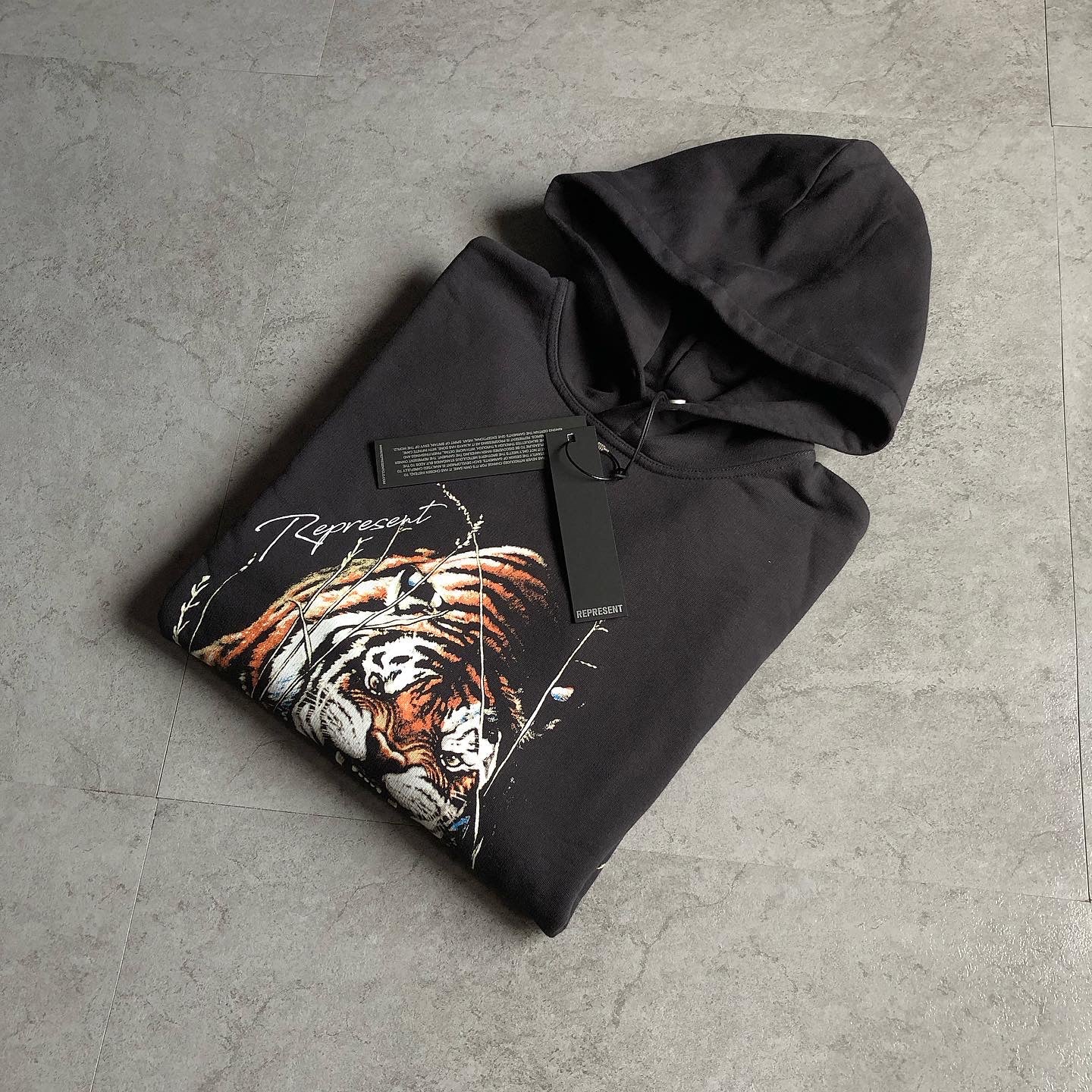 REPRESENT CLO. “WELCOME TO THE JUNGLE” VINTAGE BLACK HOODIE
