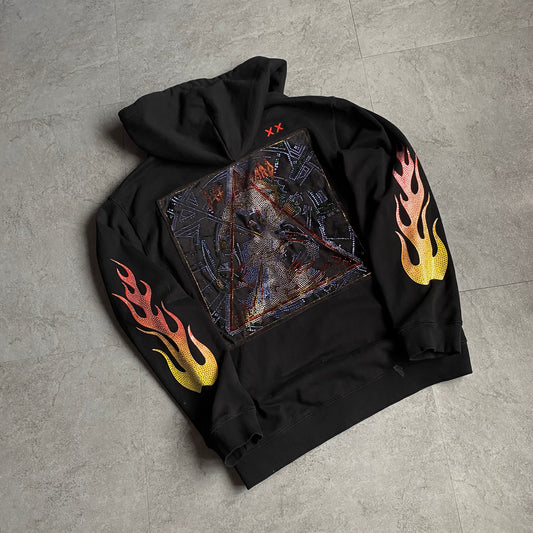 CULT OF INDIVIDUALITY x DEF LEPPARD RHINESTONES HEAVYWEIGHT ZIP HOODIE 💫