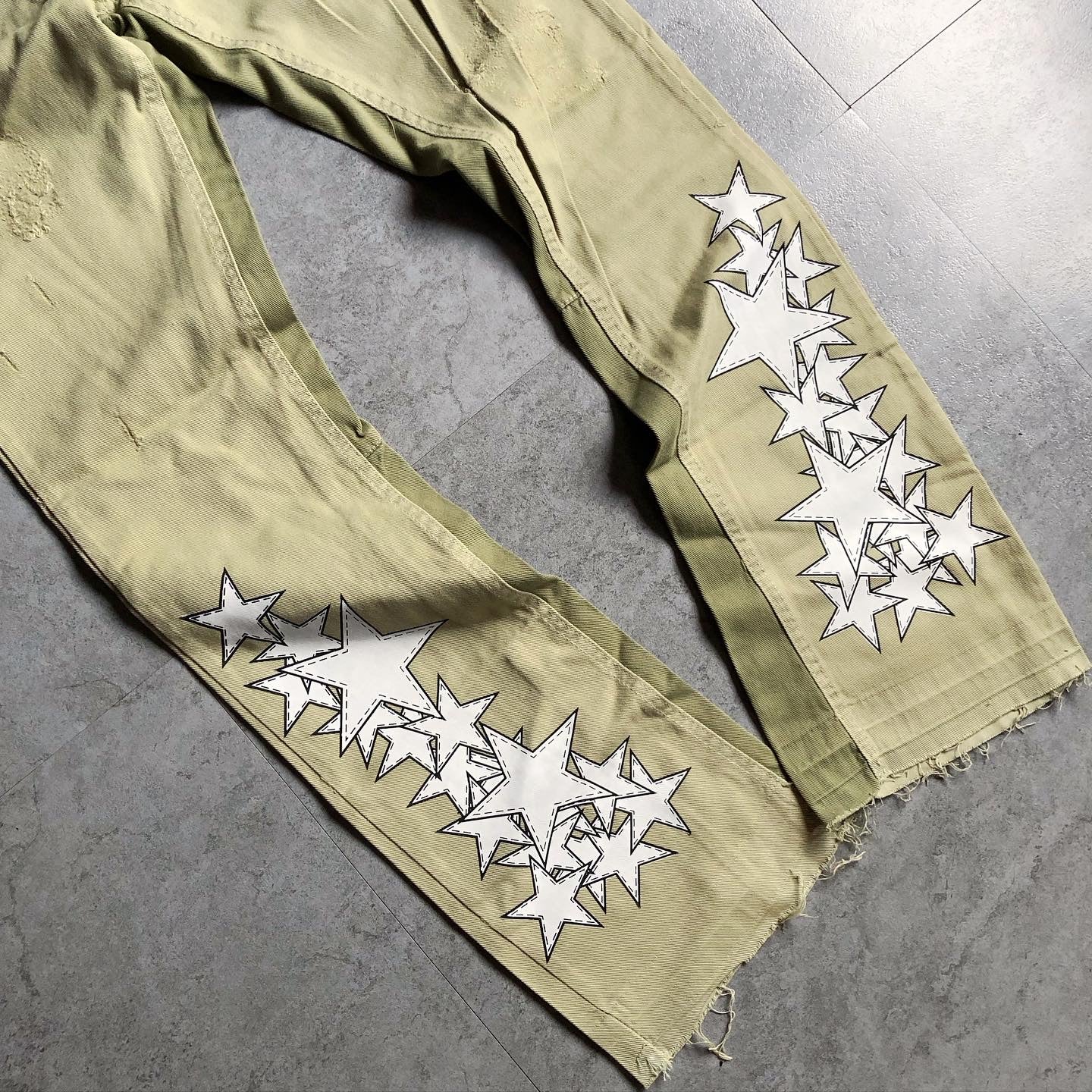 BHM STACKED GRAPHIC STARS FLARE JEANS