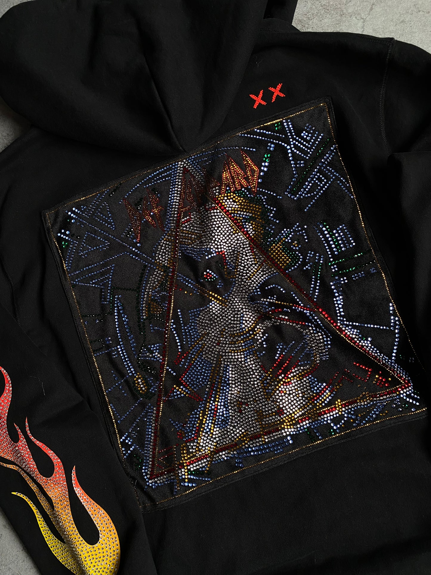 CULT OF INDIVIDUALITY x DEF LEPPARD RHINESTONES HEAVYWEIGHT ZIP HOODIE 💫