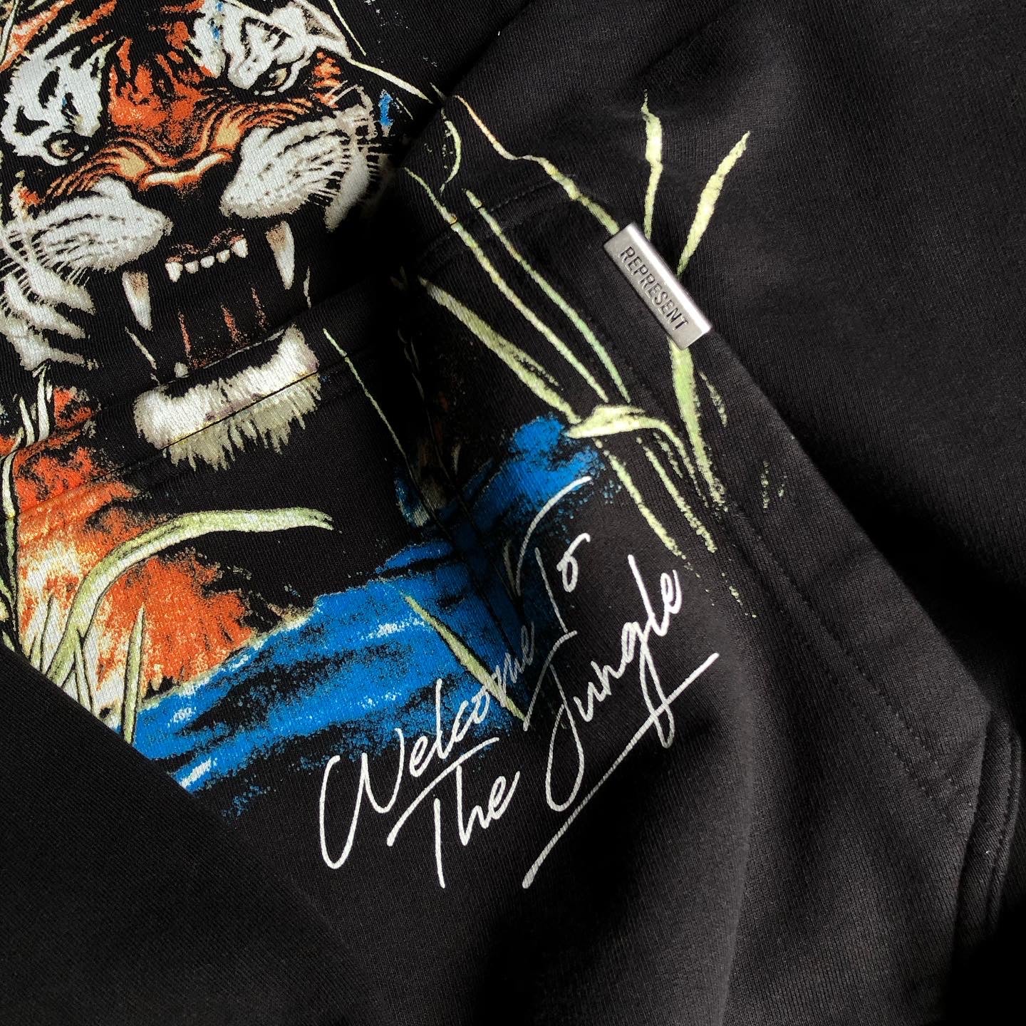 REPRESENT CLO. “WELCOME TO THE JUNGLE” VINTAGE BLACK HOODIE