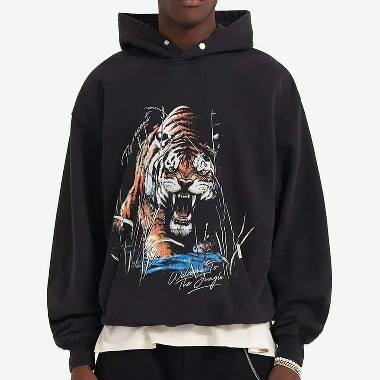REPRESENT CLO. “WELCOME TO THE JUNGLE” VINTAGE BLACK HOODIE