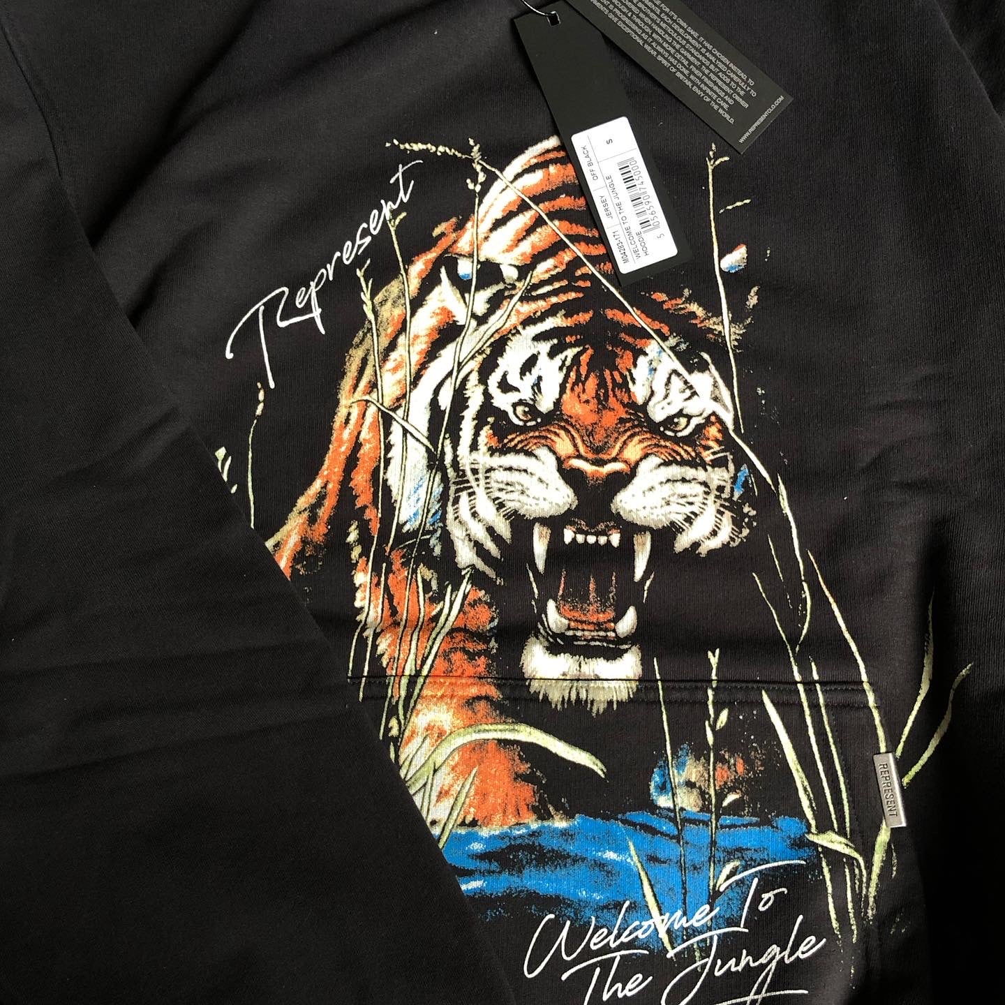 REPRESENT CLO. “WELCOME TO THE JUNGLE” VINTAGE BLACK HOODIE